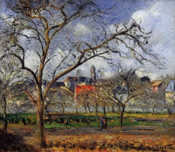 Camille Pissarro Painting - En huerto en Pontoise en invierno de 1877 Camille Pissarro